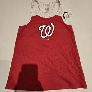 New Era Washington Nationals Girls Tank Size Youth 10/12 MLB Official Tee